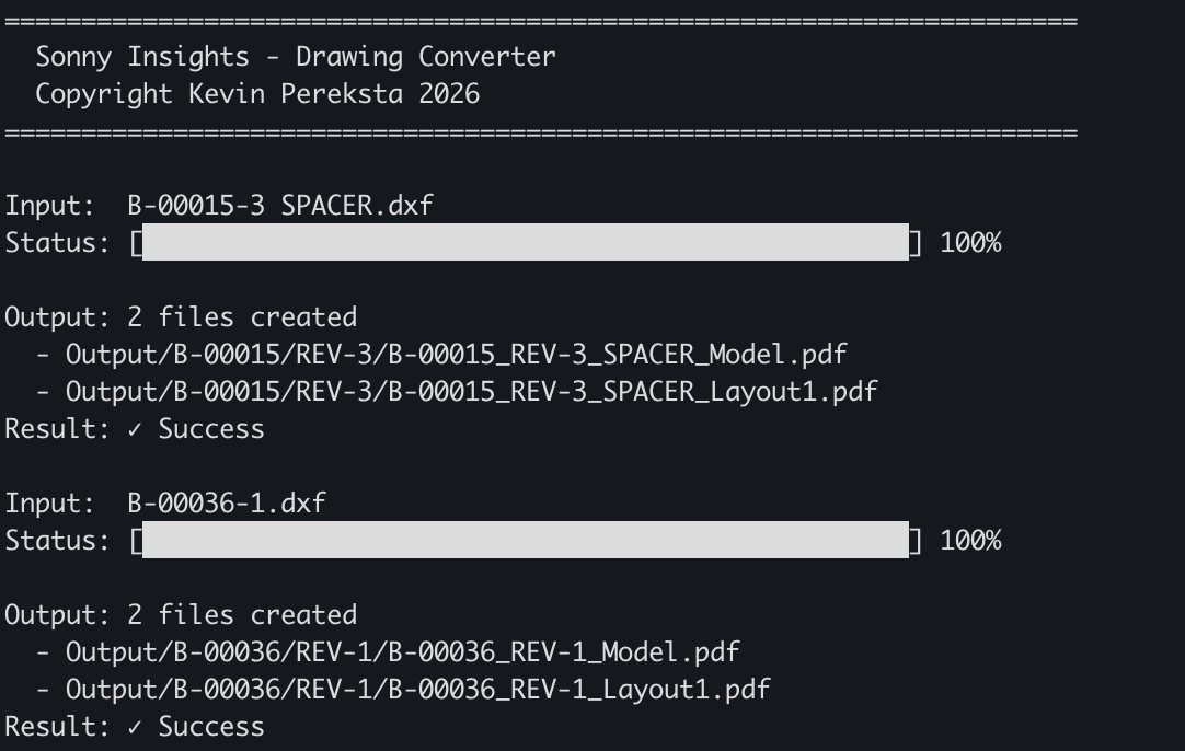 Automation Script: Automated conversion